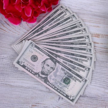Прикольные деньги для свадьбы - 5  долларов