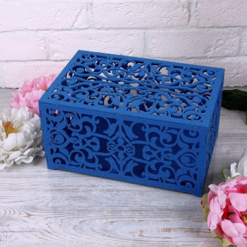 Коробка для конвертов «Синие узоры»