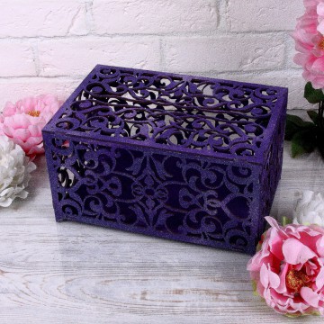Коробка для конвертов «Фиолетовые узоры»