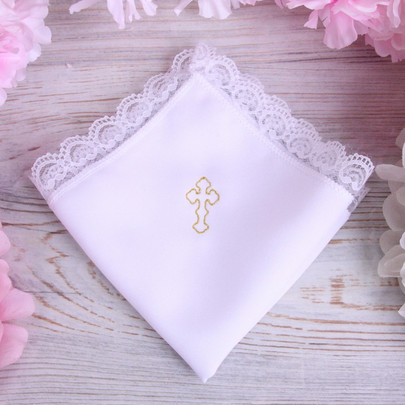 Свадебный платочек "Золотой крестик"