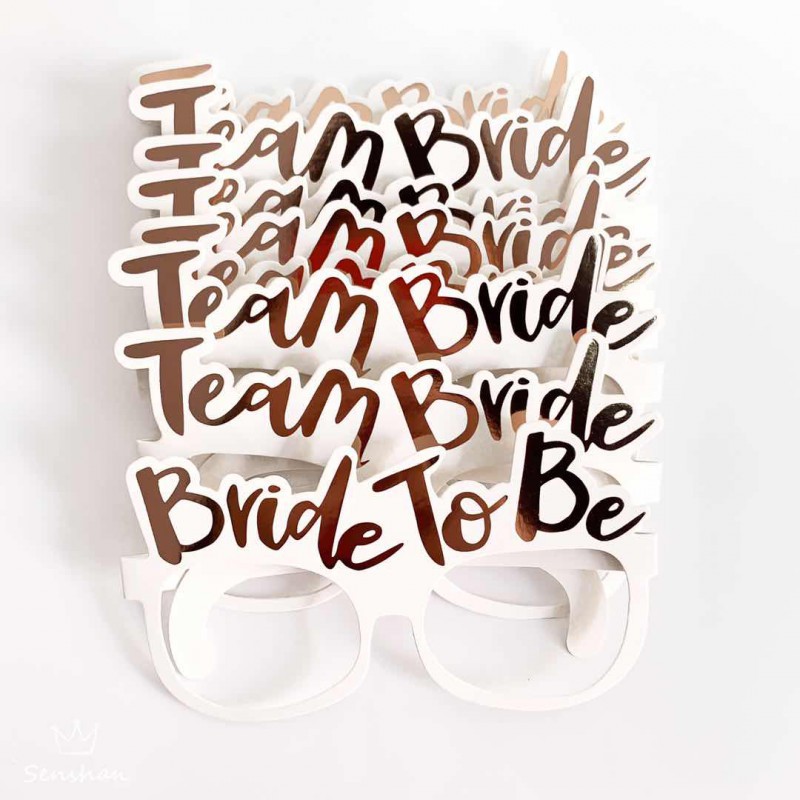 Белые картонные очки для фото "Bride to be" и "Team Bride"