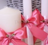 Свадебые свечи c оформлением розового цвета