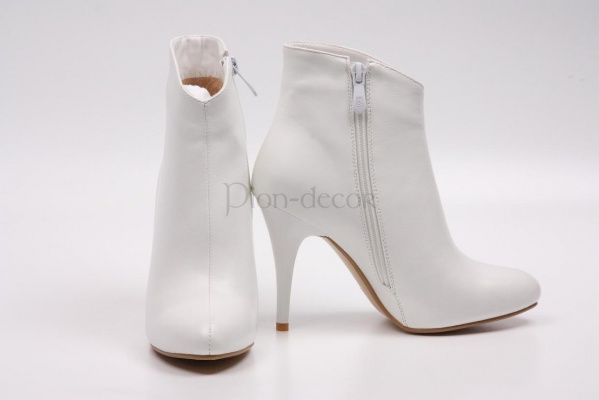Зимняя свадебная обувь - Белые свадебные ботильоны