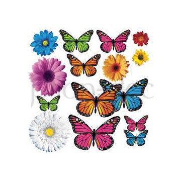 Аппликация «Цветочки и бабочки»