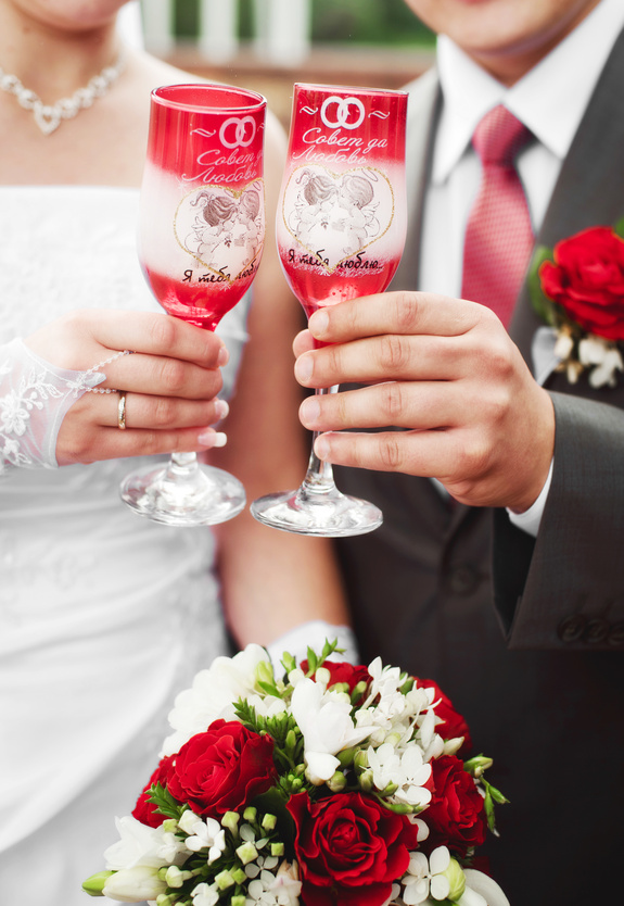 Свадебные бокалы с росписью