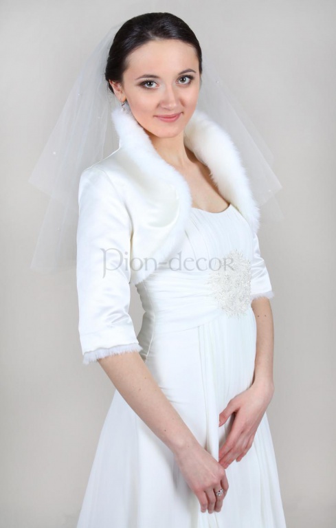 Свадебное накидка-болеро с укороченным рукавом