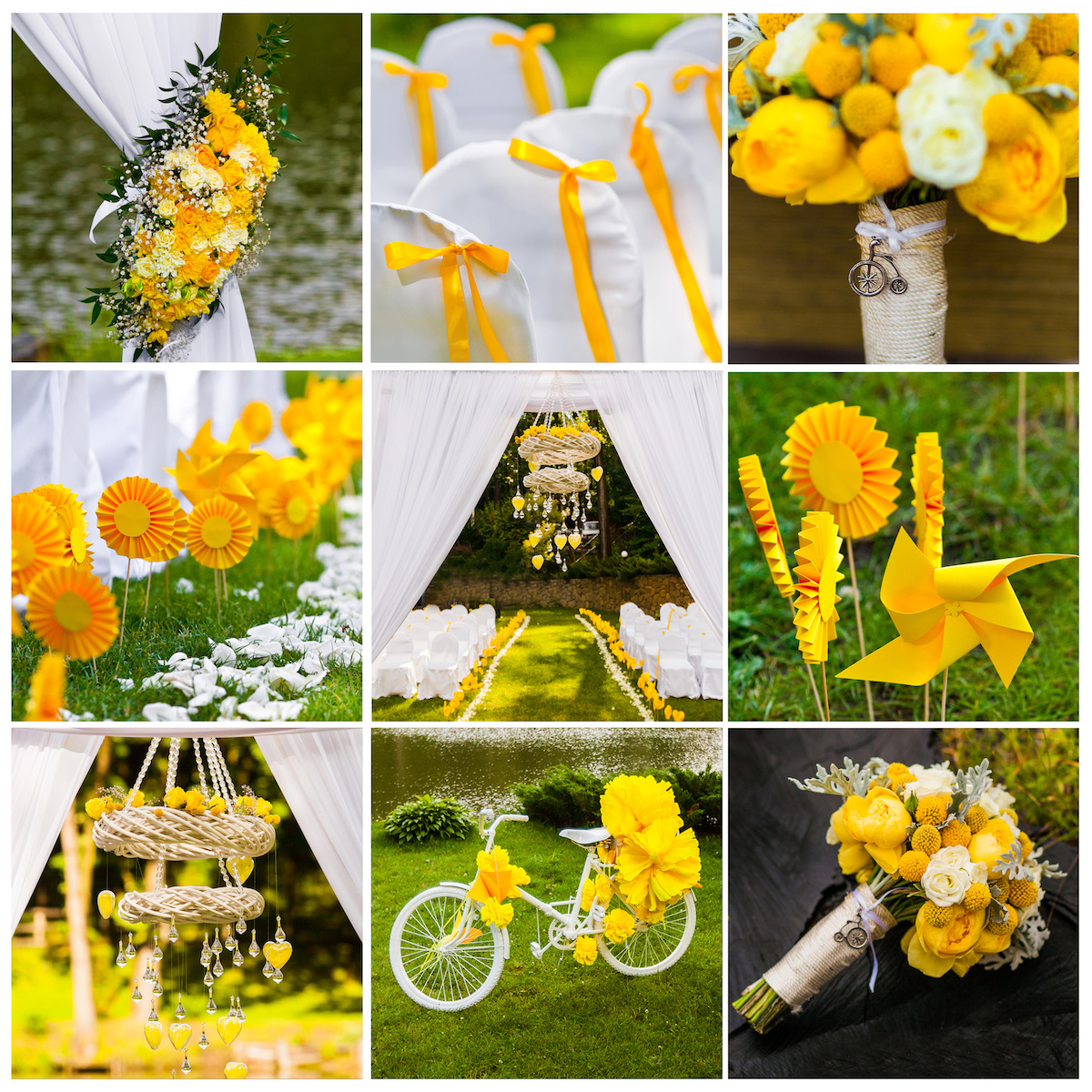 Модная свадьба в желтых цветах
